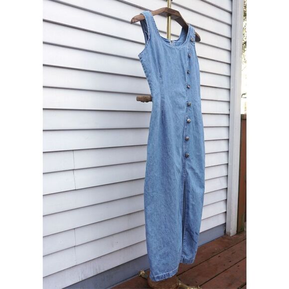 Vintage 90s Switch USA Sexy Denim Bodycon Midi Dress - Picture 5 of 8